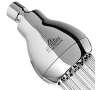 High Pressure Shower Head - Powerful Deluxe Bathroom Showerhead with Strong Spray Stream and Small Silicone Nozzles - Universal Fit Works with High and Low Water Flow Showers (Chrome)