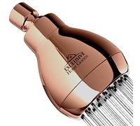 High Pressure Shower Head - Powerful Deluxe Bathroom Showerhead with Strong Spray Stream and Small Silicone Nozzles - Universal Fit Works with High and Low Water Flow Showers 2.5 GPM - Rose Gold