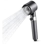 High Pressure Shower Head, Shower Head with Filter for Hard Water. Gun Gray Handheld Massage Showerhead, Equipped with 6 Spare Filters and 3+1 Spray Modes, Effectively Removes Water Impurities