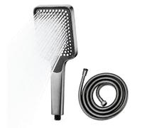High Pressure Shower Head with 1.5m Shower Hose, 3 Spray Modes, Grey
