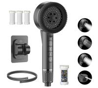 High Pressure Shower Head with 4 Spray Modes, Handheld with Pause Switch & 1.5m Hose - Ideal Bathroom Upgrade