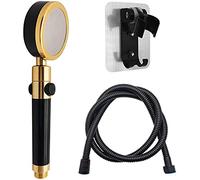 High Pressure Shower Head with Filter - One-Button Hydraulic Control Slish Black d Splicing Space Aluminum Alloy - Ultimate Shower Experience