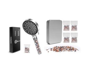 High Pressure Shower Head with Filter - YEAUPE Handheld Powerful Flow Beaded Showerheads Filter & Shower Filter,4 Pack Shower Head Filter for Hard Water,Replacement Shower Water Filter