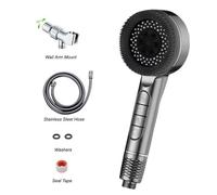 High Pressure Shower Heads, 4 Mode Power Shower Head with Pause Switch, Shower Pro Head Showerhead with Water Filter, Black