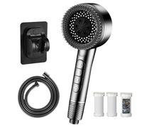 High Pressure Shower Heads, Hard Water Filter Shower Head with 1.5m Hose and Stand for Cleaner Baths-Great for Tubs & Pets,4-Spray-Mode Handheld Shower Head with On/Off Switch and Chlorine Reduction