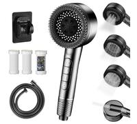High Pressure Shower Heads, Hard Water Filter Shower Head with 1.5m Hose and Stand for Cleaner Baths-Great for Tubs & Pets,4-Spray-Mode Handheld Shower Head with On/Off Switch and Chlorine Reduction