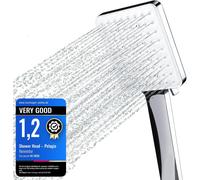 High Pressure Shower Heads with 6 Modes, Universal Water Saving Large Showerhead, Silver