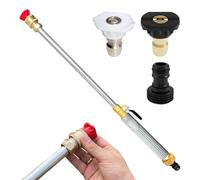 High Pressure Spool Rod Adjustable Spray Nozzle | High Pressure Fluid For Garden Hose With Quick Connector And Three Nozzles For Car Wash, Patio, , Pavement, Floor -