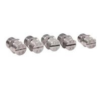 High Pressure Spray Nozzle, Stainless Steel Flat Fan Spray Nozzle 1/8 & 1/4 BSPT, 0.66-3.6mm Hole, 45-110° Angle, Pack Of 5(110°,1/4 (hole diameter 2.4mm))