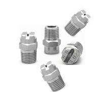 High-Pressure Sprayer Fan Nozzle， Stainless Steel Flat Fan Spray Nozzle 5 Pack 1/8 1/4 BSPT Multiple Sizes 65-110°(95°,1/4 (Hole Diameter 1.8mm))