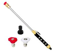 High-Pressure Sprayer - Metal Garden Hose Sprayer, Power Sprayer | Powerful Water Pressure Wand, Portable Pressure Washer Nozzle with 2 Hose Tips, Watering Tools for Washing Household Cleaning