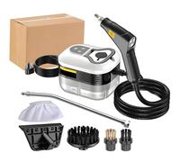 High Pressure Steam Cleaner,2500w Powerful 105°C Steam Cleaner Handheld,6 Speeds Car Steams Cleaner, 10s Heat Up,with 5 Brush Heads,1200ml Large Tank for Home Kitchen Bathroom Sofa Floor Window