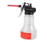 High Pressure Transparent Oil Can with Metal Handle for Home Mechanical Maintenance, 350ml PET Pump Oiler for Machinery and Bikes