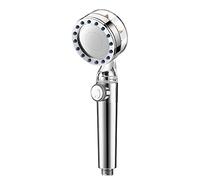 High Pressure Turbo Shower Head Handheld 90° Rotation Adjustable Propeller Driven Stream Massaging Hydrojet Rain Shower Head