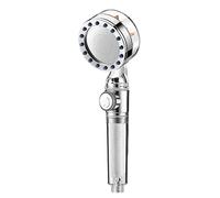 High Pressure Turbo Shower Head Handheld 90° Rotation Adjustable Propeller Driven Stream Massaging Hydrojet Rain Shower Head