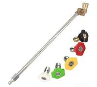 High Pressure Wash Extension Wand With Five Adjustable Nozzles For Karcher K2 K3 Pivoting Coupler Stainless Steel Cleaning Tool For Car Driveway And Window Long Lasting Spray Lance Kit(C)
