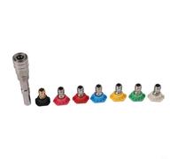 High Pressure Washer Adapter 1/4 Inch Stainless Steel Quick Connect Nozzle Set for Nilfisk KEW Jet Wash, Car Cleaning Spray Tips with Fast Swap Fitting