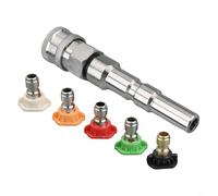High Pressure Washer Adapter, 1/4" Stainless Steel Quick Connect for Nilfisk KEW with 5 Nozzles Car Cleaning Tool