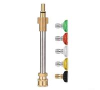 High Pressure Washer Adapter with 5 Nozzles - Brass Foam Jet for Car Wash & Patio Cleaning - for karcher Compatible Spray Bar(B)