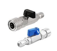 High Pressure Washer Ball Valve Kit with 3/8 or 1/4 Inch Quick Connector for Power Hose Control Water Flow Switch(B)
