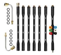 High Pressure Washer Extension Wand, Pressure Washer Accessories with 6 Nozzle Tips, Gutter Cleaning Tools Extension Lance, 1/4" Quick Connect, Gutter Cleaner Attachment Curved Rod