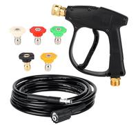 High Pressure Washer Gun 4350 Psi with 5 1/4 Inch Quick-Connect Nozzles Water Nozzle Tip,with 6M High Pressure Washer Hose Replacement Water Cleaning Kit Threaded Hose Extension Compatible