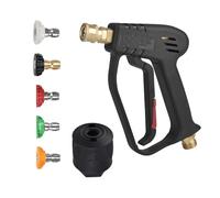 High Pressure Washer Gun,Stubby Swivel Car Wash Compatible with Nilfisk/Bosh Washer and M22 14MM Fitting Washer for Car Washer Cleaning Tool with 5 Nozzles & 1/4'' Quick Release Connector