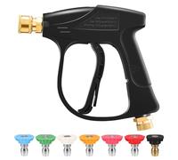 High Pressure Washer Gun with 7 PCS Spray Nozzle Tips - 1/4 Inch Stubby Pressure Washer Gun 4350PSI Power Washer Gun Pressure Washer M22 Metric Short Jet Wash Gun for Patio Car Garden