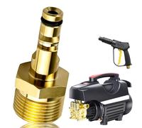 High Pressure Washer Hose Adapter Brass M22 High Pressure Pipe Quick Connector Converter Fitting for K-Series Pressure Washer Pressure Washer Parts(Gold)