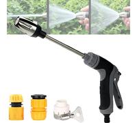 High-Pressure Washer Nozzle for Garden Hose, Fits Any Standard Hose, 360° Rotation, 2-in-1 Hydro Jet Pressure Injection Nozzle Power Washer Gun for Cleaning Patio, Car & Driveway (A)