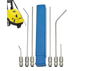 High Pressure Washer Nozzle Kit, 6 Quick Connect Steel Tips, for Pressure Washer - for Gutters Rain Gutters Ground Under-House Concrete Car Garden