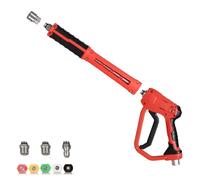 High Pressure Washer Pistol with 5 Adjustable Nozzles, 4000 PSI, Stainless Steel & Brass Valve, Compatible with Honda and Powerstroke Models