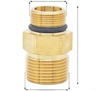 High-Pressure Washer Pump Head Adapter with External Thread, 18-Tooth Quick-Connect Coupling for Car Wash Machines, Copper Construction, Gold Finish, 2.2x1.8x3.5 cm(D)