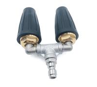High Pressure Washer Rotating Double Nozzle Sprays Tip 1/4" 4000PSI Replacement Nozzle Sprays Tip Garden Cleaner Tool Roof Siding Cleaner