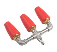 High Pressure Washer Turbo Nozzle With Dual Rotating Tips 360 Degree Spin For 1/4 Inch Quick Connect Stainless Steel Cleaning Wand Blue Red(red)
