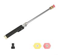 High Pressure Washer Wand Brass Coupler Flexible Extension With 2 | Metal construction two spray patterns ergonomic lightweight handle for versatile for car cleaning garden watering