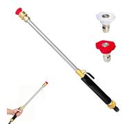 High-Pressure Water Gun with 3 Interchangeable Nozzles - Durable Aluminum Alloy, High Pressure Hose Nozzle with Ergonomic Grip, Universal Fit for Garden, Outdoor, Car Washing (Black)