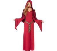 Smiffy's High Priestess Costume - Red dress, belt & hooded cape