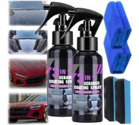 High Protection Fast Nano Ceramic3-in-1 Coating Spray,Car Scratch Nano Repair Sprays, Car Coating Wax Polishing Spray, Plastic Parts Refurbish Agent (100ML,2PC)
