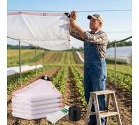 High-Quali 50% e Cloth, UV-Resistant White e Netting with Grommets, Breathable for Garden, Greenhouse, Patio, Pera - 5x6m