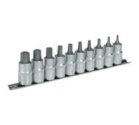 10 PACK TRX Star Socket Bit Set - 1/2" Square Drive - T20 to T70 TORX Knurled