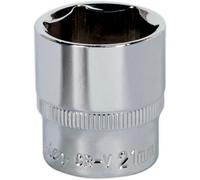 High-Quality 21mm Forged Steel Drive Socket - 3/8" Square Drive With Polished Chrome Finish