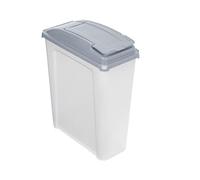 High Quality 25 Litre Clear Plastic Waste Bin with Blue Flap Lid