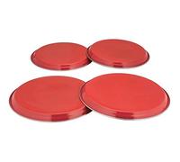 High Quality 4 Piece Stainless Steel Hob Cover Protector Lid Set (Red)