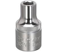Loops 8mm Steel Drive Socket - 1/2" Square Drive - Chrome Vanadium Wrench Socket in Metallics Loops Metallics
