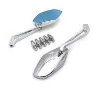 High quality aluminum Chrome mirrors Fit most motorcycle with 8mm or 10mm clockwise Honda Suzuki Kawasaki Yamaha Harley handlebar mount