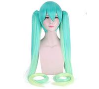 High Quality Anime Vocaloid Hatsune Miku Synthetic Wig Costume Game Play Wigs Cosplay miku Long wavy blue Hair Wigs + wig cap One Size CY120-25
