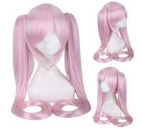 High Quality Anime Vocaloid Hatsune Miku Synthetic Wig Costume Game Play Wigs Cosplay miku Long wavy blue Hair Wigs + wig cap One Size 5 miku wig