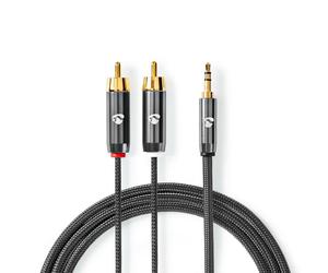 HIGH QUALITY Braided Stereo Audio Aux 3.5mm Cable Male to 2x RCA Phono Male 5m
