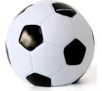 High Quality Ceramic Ball Shape Design, Thick Rubber Plug Piggy Bank for Kids Boys Soccer Football Coin Bank, Easy to Carry Money Jar (15*15*14cm)